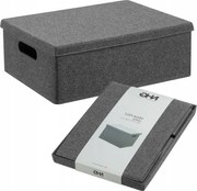 Tároló Doboz Összecsukható Tároló Doboz Fedővel Szürke 36x27x13cm