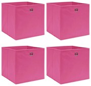 4 db rózsaszín szövet tárolódoboz 32 x 32 x 32 cm