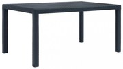 antracit rattan hatású műanyag kerti asztal 150 x 90 x 72 cm