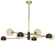 Jupiter 1972 - Csillár rúdon MOKA 4xGU10/10W/230V + 4xG9/10W/230V arany/fekete/bézs