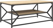 vidaXL Dohányzóasztal Sonoma tölgy 90 x 50 x 40 cm Műszaki fa és acél