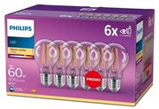 KÉSZLET 6x LED Izzó VINTAGE Philips E27/7W/230V 2700K