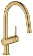 Grohe Minta mosogató csaptelep forgó karral, 2 áram csiszolt cool sunrise 32321gn2 G32321GN2