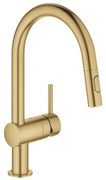 Mosogató csaptelep GROHE Minta forgó karral, 2 áram csiszolt Cool Sunrise 32321GN2
