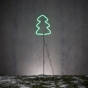 Karácsonyi neon zöld fa talajba szúrható spotlámpa LED-del, időzítővel IP44 - Fura