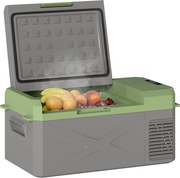 Outsunny 16,3 Literes Kompresszoros Hűtő Elektromos Hűtő ECO Mód Hűtési Funkcióval Fagyasztó Doboz Thermobox Mini Hűtőszekrény 12/220 Volt Autós Csatl