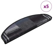 5 db fekete és szürke öntapadó lépcsőszőnyeg 65x21x4 cm