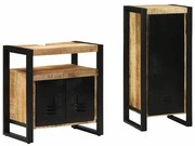 Fürdőszoba bútor szett polcokkal 2 pcs Barna Tömör Mangófát