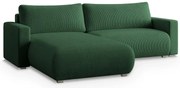 Sötétzöld kinyitható sarokkanapé TAFIRA, kétoldalas