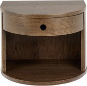 Sötét natúr színű éjjeliszekrény tölgyfa dekorral Paron – Actona