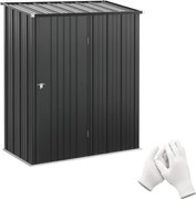 Outsunny Zárható Kerti Sátor 1,34 m² - Fém Kerti Szerelő Szekrény, Rácsos Tető, Horganyzott Acél, Fekete, 161,5 x 94,5 x 196 cm | Aosom