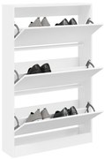 fehér szerelt fa cipőszekrény 80 x 21 x 125,5 cm