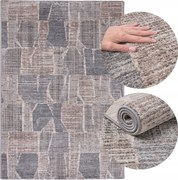 Nappali szőnyeg 200x300 Modern Divatos Geometrikus Puha Szürke Loft 2x3