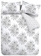 Szürke kétszemélyes-hosszabbított ágyneműhuzat 230x220 cm Elinda Floral – Catherine Lansfield