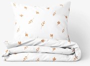 Goldea pamut ágyneműhuzat - barna őszi levelek 140 x 200 és 70 x 90 cm