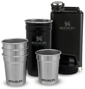 Fekete rozsdamentes acél laposüveg és röviditalos pohár készlet 6 db-os 250 ml Adventure Black – Stanley