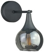 Fali lámpa STAR 1xE27/60W/230V fekete/füstös fekete
