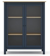 Sötétkék-natúr színű borovi fenyő tálalószekrény 90x110 cm Misti – Marckeric