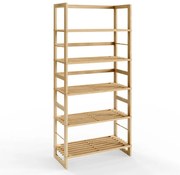 ÖLAND fa polcos állvány, 58x27x136cm, 5 polc, barna Casaria