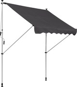 Outsunny Függőleges Napernyő Kézi Kurblival Állítható Magasságú, Behúzható, Szennytaszító, Időjárásálló Erkély Napernyő 150cm Teraszra | Aosom