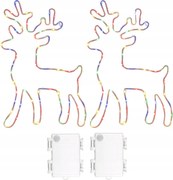 2db Színes Led fények Karácsonyi dekoráció Csillogó rénszarvas 120LED