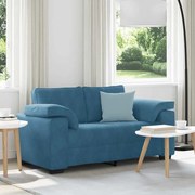 kék bársony loveseat kanapé 120 cm