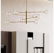 Ideal Lux - LED Csillár rúdon EQUINOXE 8xG4/2W/230V átm. 128 cm réz/átlátszó