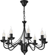 Láncos csillár ANTON 8xE14/60W/230V fekete