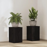 Növényállványok 2 db Fekete tölgy 20x20x30 cm Mérnöki fa