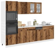 Lyon 7 részes antik fa szerelt fa konyhaszekrény garnitúra