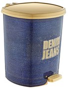 Műanyag pedálos szemetes, Denim 6L