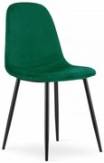 COMO sötétzöld bársony étkezőszék fekete lábakkal