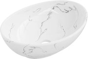 Mexen Elza mosdókagyló a pultra 40 x 33 cm, fehér kő - 21014081