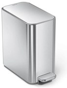 Matt ezüstszínű acél pedálos szemetes 5 l – simplehuman