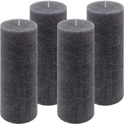 Rusztikus gyertyakészlet 20 cm Ø 7,5 cm 4 db antracit