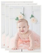 3 db ezüstszínű MDF fali/asztali fényképkeret 70 x 90 cm