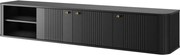 Vesper fali háromajtós TV-szekrény 187 cm - fekete arany fogantyúkkal