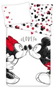 Gyermek ágyneműhuzat MICKEY & MINNIE KISS fehér Ágyneműhuzat mérete: 70 x 90 cm | 140 x 200 cm