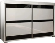 Tablet 5 140 Tolóajtós Komód 140cm, Fehér-Fekete