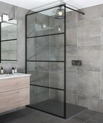 Walk-in || Black zuhanyfal 100, 200cm, 8mm, NANO