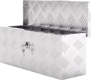HOMCOM Tárolódoboz - Alumínium Szerszámtáska - Kulcsos Záras Szerszámkészlet 50L x 15.5W x 20.5H cm - Ezüst | Aosom