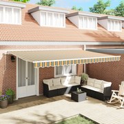 Kézi Behúzható Napellenző Zöld és Sárga 500x300 cm