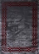 Szőnyeg 200x290 Szürke Bordó Fényes Kivágott 2x3