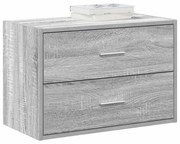 szürke sonoma szerelt fa szekrény 2 fiókkal 60 x 31 x 40 cm