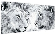 Kép - Rajzolt oroszlánfejek (120x50 cm)