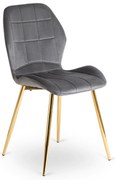 Étkezőszék IRYS arany lábakkal, szürke