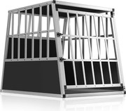 BRUNO kutyaszállító box, 66x90x72cm, ezüst/fekete Jurhan