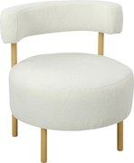 HOMCOM Sherpa-pihe bouclé fotel fahatású fém lábakkal — párnázott díszfotel nappaliba és hálószobába, krém | Aosom