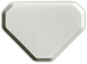 Önkiszolgáló tálca, háromszögletű, műanyag, éttermi, fehér-mákos, 47,5x34 cm (KHMU216)