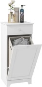 HOMCOM Fürdőszobai Szekrény Összecsukható Mosószekrénnyel, Tárolószekrény Fiókkal - 40L x 40W x 90.5H cm - Fehér | Aosom